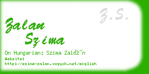 zalan szima business card